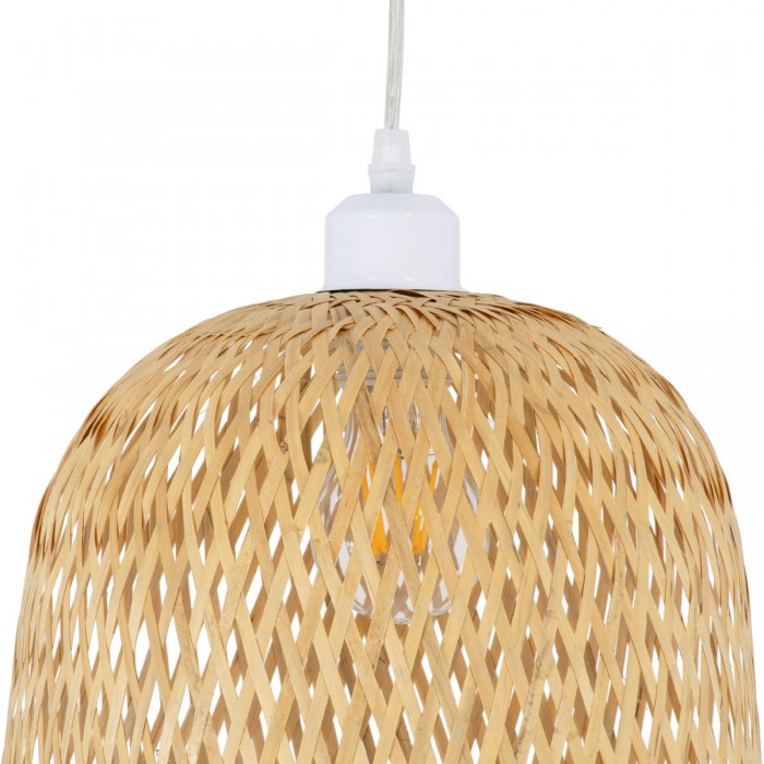 GloboStar® MANILA 01713 Μοντέρνο Κρεμαστό Φωτιστικό Οροφής Μονόφωτο 1 x E27 Μπεζ Μπαμπού Καμπάνα Φ25 x Υ60cm GloboStar® MANILA 01713 Μοντέρνο Κρεμαστό Φωτιστικό Οροφής Μονόφωτο 1 x E27 Μπεζ Μπαμπού Καμπάνα Φ25 x Υ60cm