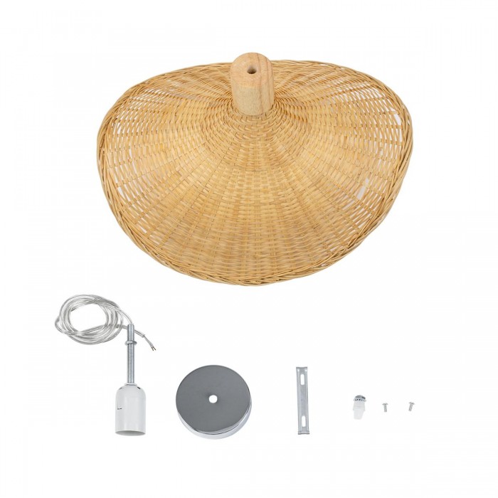 GloboStar® CUBA 01715 Vintage Κρεμαστό Φωτιστικό Οροφής Μονόφωτο 1 x E27 Μπεζ Ξύλινο Μπαμπού Φ33 x Y25cm GloboStar® CUBA 01715 Vintage Κρεμαστό Φωτιστικό Οροφής Μονόφωτο 1 x E27 Μπεζ Ξύλινο Μπαμπού Φ33 x Y25cm