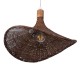 GloboStar® CUBA 01718 Vintage Κρεμαστό Φωτιστικό Οροφής Μονόφωτο 1 x E27 Καφέ Ξύλινο Μπαμπού Φ43 x Y30cm