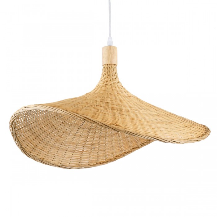 GloboStar® CUBA 01719 Vintage Κρεμαστό Φωτιστικό Οροφής Μονόφωτο 1 x E27 Μπεζ Ξύλινο Μπαμπού Φ53 x Y30cm GloboStar® CUBA 01719 Vintage Κρεμαστό Φωτιστικό Οροφής Μονόφωτο 1 x E27 Μπεζ Ξύλινο Μπαμπού Φ53 x Y30cm
