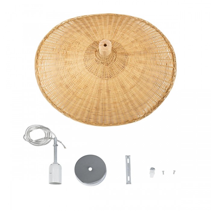 GloboStar® CUBA 01719 Vintage Κρεμαστό Φωτιστικό Οροφής Μονόφωτο 1 x E27 Μπεζ Ξύλινο Μπαμπού Φ53 x Y30cm GloboStar® CUBA 01719 Vintage Κρεμαστό Φωτιστικό Οροφής Μονόφωτο 1 x E27 Μπεζ Ξύλινο Μπαμπού Φ53 x Y30cm
