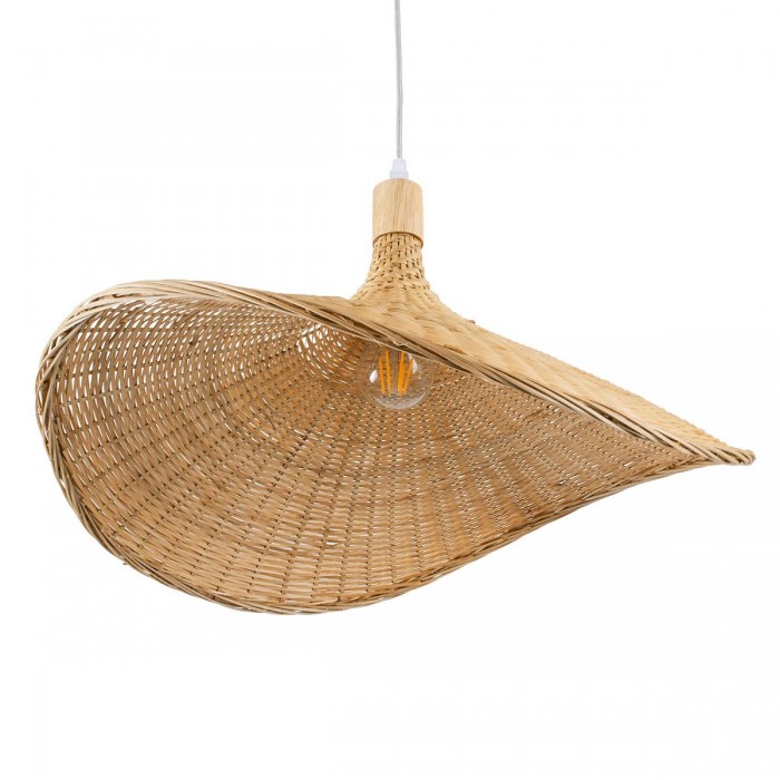GloboStar® CUBA 01719 Vintage Κρεμαστό Φωτιστικό Οροφής Μονόφωτο 1 x E27 Μπεζ Ξύλινο Μπαμπού Φ53 x Y30cm GloboStar® CUBA 01719 Vintage Κρεμαστό Φωτιστικό Οροφής Μονόφωτο 1 x E27 Μπεζ Ξύλινο Μπαμπού Φ53 x Y30cm