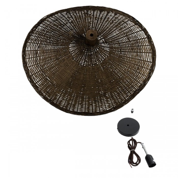 GloboStar® CUBA 01720 Vintage Κρεμαστό Φωτιστικό Οροφής Μονόφωτο 1 x E27 Καφέ Ξύλινο Μπαμπού Φ53 x Y30cm GloboStar® CUBA 01720 Vintage Κρεμαστό Φωτιστικό Οροφής Μονόφωτο 1 x E27 Καφέ Ξύλινο Μπαμπού Φ53 x Y30cm