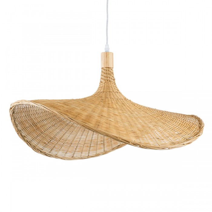 GloboStar® CUBA 01721 Vintage Κρεμαστό Φωτιστικό Οροφής Μονόφωτο 1 x E27 Μπεζ Ξύλινο Μπαμπού Φ63 x Y32cm GloboStar® CUBA 01721 Vintage Κρεμαστό Φωτιστικό Οροφής Μονόφωτο 1 x E27 Μπεζ Ξύλινο Μπαμπού Φ63 x Y32cm