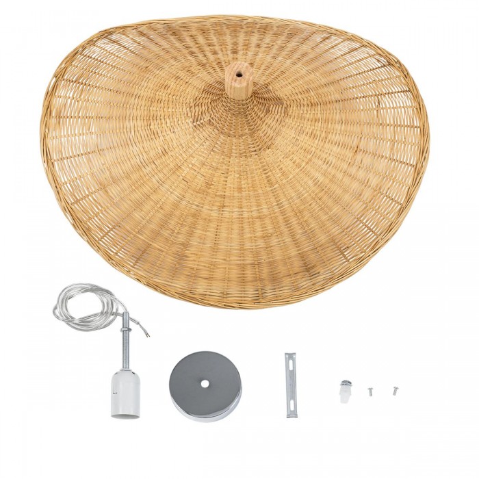 GloboStar® CUBA 01721 Vintage Κρεμαστό Φωτιστικό Οροφής Μονόφωτο 1 x E27 Μπεζ Ξύλινο Μπαμπού Φ63 x Y32cm GloboStar® CUBA 01721 Vintage Κρεμαστό Φωτιστικό Οροφής Μονόφωτο 1 x E27 Μπεζ Ξύλινο Μπαμπού Φ63 x Y32cm