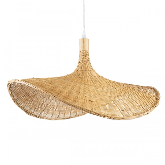 GloboStar® CUBA 01721 Vintage Κρεμαστό Φωτιστικό Οροφής Μονόφωτο 1 x E27 Μπεζ Ξύλινο Μπαμπού Φ63 x Y32cm GloboStar® CUBA 01721 Vintage Κρεμαστό Φωτιστικό Οροφής Μονόφωτο 1 x E27 Μπεζ Ξύλινο Μπαμπού Φ63 x Y32cm