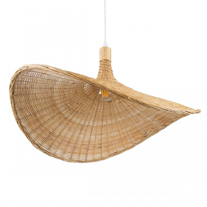 GloboStar® CUBA 01721 Vintage Κρεμαστό Φωτιστικό Οροφής Μονόφωτο 1 x E27 Μπεζ Ξύλινο Μπαμπού Φ63 x Y32cm GloboStar® CUBA 01721 Vintage Κρεμαστό Φωτιστικό Οροφής Μονόφωτο 1 x E27 Μπεζ Ξύλινο Μπαμπού Φ63 x Y32cm
