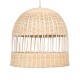 GloboStar® LUCIA 01725 Μοντέρνο Κρεμαστό Φωτιστικό Οροφής Μονόφωτο 1 x E27 Μπεζ Μπαμπού Καμπάνα Φ40 x Υ34cm