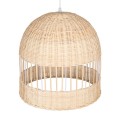 GloboStar® LUCIA 01725 Μοντέρνο Κρεμαστό Φωτιστικό Οροφής Μονόφωτο 1 x E27 Μπεζ Μπαμπού Καμπάνα Φ40 x Υ34cm