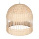 GloboStar® LUCIA 01725 Μοντέρνο Κρεμαστό Φωτιστικό Οροφής Μονόφωτο 1 x E27 Μπεζ Μπαμπού Καμπάνα Φ40 x Υ34cm