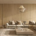 GloboStar® JUNIPER 01737 Boho Κρεμαστό Φωτιστικό Πλέγμα Μονόφωτο 1 x E27 IP20 Μπεζ Ξύλο - Μ45 x Π45 x Υ40cm