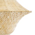 GloboStar® JUNIPER 01737 Boho Κρεμαστό Φωτιστικό Πλέγμα Μονόφωτο 1 x E27 IP20 Μπεζ Ξύλο - Μ45 x Π45 x Υ40cm