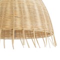 GloboStar® AQUATIC 01742 Boho Κρεμαστό Φωτιστικό Καμπάνα Μονόφωτο 1 x E27 IP20 Μπεζ Ξύλο - Μ40 x Π40 x Υ36cm