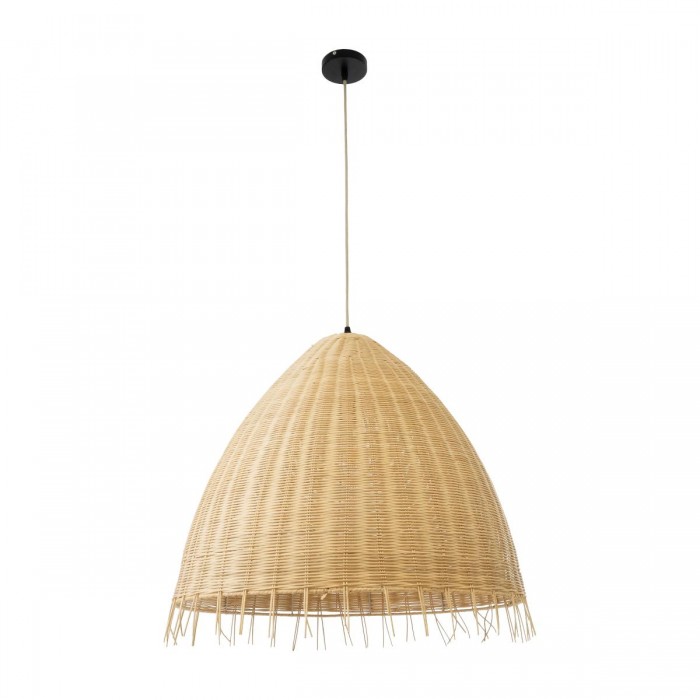 GloboStar® AQUATIC 01743 Boho Κρεμαστό Φωτιστικό Καμπάνα Μονόφωτο 1 x E27 IP20 Μπεζ Ξύλο - Μ60 x Π60 x Υ60cm