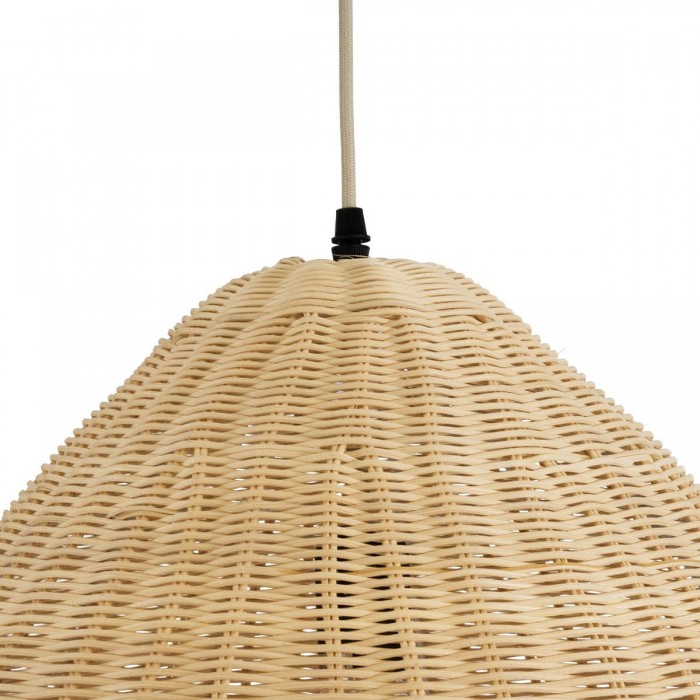 GloboStar® AQUATIC 01743 Boho Κρεμαστό Φωτιστικό Καμπάνα Μονόφωτο 1 x E27 IP20 Μπεζ Ξύλο - Μ60 x Π60 x Υ60cm