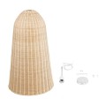 GloboStar® FAROL 01746 Μοντέρνο Κρεμαστό Φωτιστικό Οροφής Μονόφωτο 1 x E27 Μπεζ Μπαμπού Καμπάνα Φ60 x Υ100cm