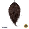 GloboStar® ARCHIPELAGO 01748 Boho Κρεμαστό Φωτιστικό Οροφής Μονόφωτο 1 x E27 AC220-240V IP20 - Φ30 x Υ63cm - Καφέ Ξύλινο Πλέγμα