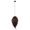 GloboStar® ARCHIPELAGO 01748 Boho Κρεμαστό Φωτιστικό Οροφής Μονόφωτο 1 x E27 AC220-240V IP20 - Φ30 x Υ63cm - Καφέ Ξύλινο Πλέγμα