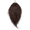 GloboStar® ARCHIPELAGO 01748 Boho Κρεμαστό Φωτιστικό Οροφής Μονόφωτο 1 x E27 AC220-240V IP20 - Φ30 x Υ63cm - Καφέ Ξύλινο Πλέγμα