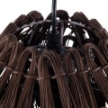 GloboStar® ARCHIPELAGO 01748 Boho Κρεμαστό Φωτιστικό Οροφής Μονόφωτο 1 x E27 AC220-240V IP20 - Φ30 x Υ63cm - Καφέ Ξύλινο Πλέγμα