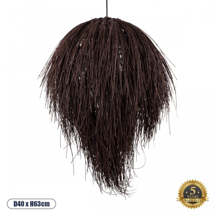 GloboStar® ARCHIPELAGO 01750 Boho Κρεμαστό Φωτιστικό Οροφής Μονόφωτο 1 x E27 AC220-240V IP20 - Φ40 x Υ63cm - Καφέ Ξύλινο Πλέγμα GloboStar® ARCHIPELAGO 01750 Boho Κρεμαστό Φωτιστικό Οροφής Μονόφωτο 1 x E27 AC220-240V IP20 - Φ40 x Υ63cm - Καφέ Ξύλινο Πλέγμα