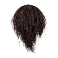 GloboStar® ARCHIPELAGO 01750 Boho Κρεμαστό Φωτιστικό Οροφής Μονόφωτο 1 x E27 AC220-240V IP20 - Φ40 x Υ63cm - Καφέ Ξύλινο Πλέγμα