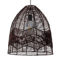 GloboStar® ALOHA 01752 Μοντέρνο Κρεμαστό Φωτιστικό Οροφής Μονόφωτο 1 x E27 Καφέ Σχοινί Καμπάνα Φ43 x Υ46cm