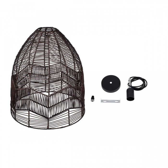 GloboStar® ALOHA 01752 Μοντέρνο Κρεμαστό Φωτιστικό Οροφής Μονόφωτο 1 x E27 Καφέ Σχοινί Καμπάνα Φ43 x Υ46cm GloboStar® ALOHA 01752 Μοντέρνο Κρεμαστό Φωτιστικό Οροφής Μονόφωτο 1 x E27 Καφέ Σχοινί Καμπάνα Φ43 x Υ46cm