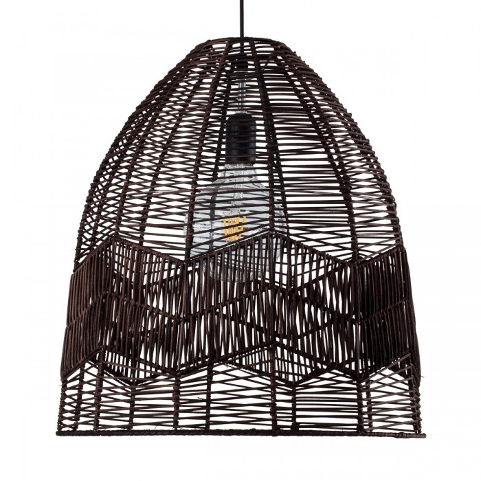 GloboStar® ALOHA 01752 Μοντέρνο Κρεμαστό Φωτιστικό Οροφής Μονόφωτο 1 x E27 Καφέ Σχοινί Καμπάνα Φ43 x Υ46cm GloboStar® ALOHA 01752 Μοντέρνο Κρεμαστό Φωτιστικό Οροφής Μονόφωτο 1 x E27 Καφέ Σχοινί Καμπάνα Φ43 x Υ46cm