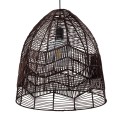 GloboStar® ALOHA 01752 Μοντέρνο Κρεμαστό Φωτιστικό Οροφής Μονόφωτο 1 x E27 Καφέ Σχοινί Καμπάνα Φ43 x Υ46cm