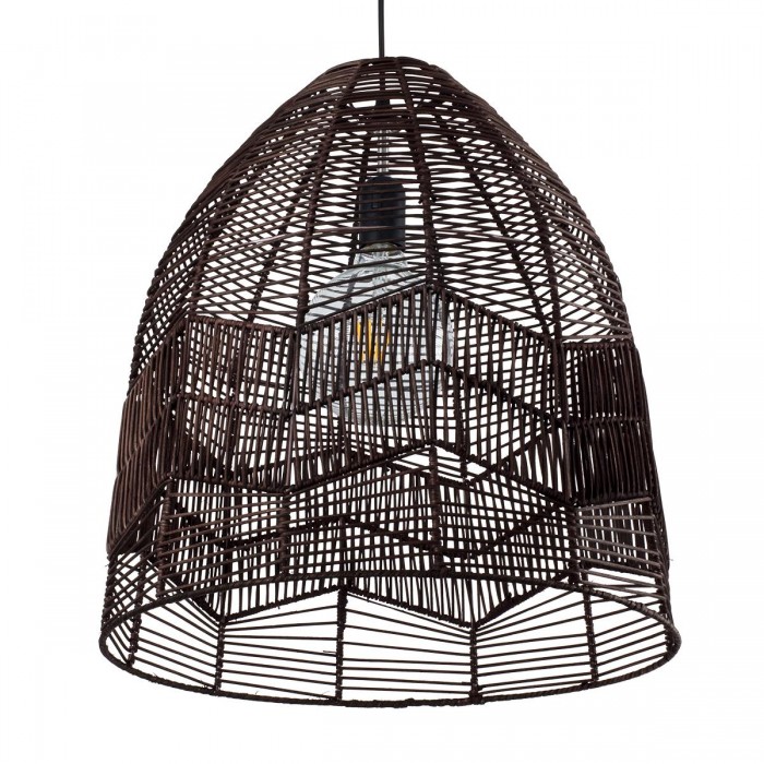 GloboStar® ALOHA 01752 Μοντέρνο Κρεμαστό Φωτιστικό Οροφής Μονόφωτο 1 x E27 Καφέ Σχοινί Καμπάνα Φ43 x Υ46cm GloboStar® ALOHA 01752 Μοντέρνο Κρεμαστό Φωτιστικό Οροφής Μονόφωτο 1 x E27 Καφέ Σχοινί Καμπάνα Φ43 x Υ46cm