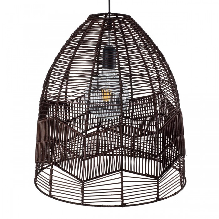 GloboStar® ALOHA 01752 Μοντέρνο Κρεμαστό Φωτιστικό Οροφής Μονόφωτο 1 x E27 Καφέ Σχοινί Καμπάνα Φ43 x Υ46cm GloboStar® ALOHA 01752 Μοντέρνο Κρεμαστό Φωτιστικό Οροφής Μονόφωτο 1 x E27 Καφέ Σχοινί Καμπάνα Φ43 x Υ46cm