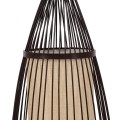 GloboStar® AZORES 01754 Μοντέρνο Φωτιστικό Δαπέδου Μονόφωτο 1 x E27 Καφέ Μπαμπού Πλέγμα D30 x H90cm