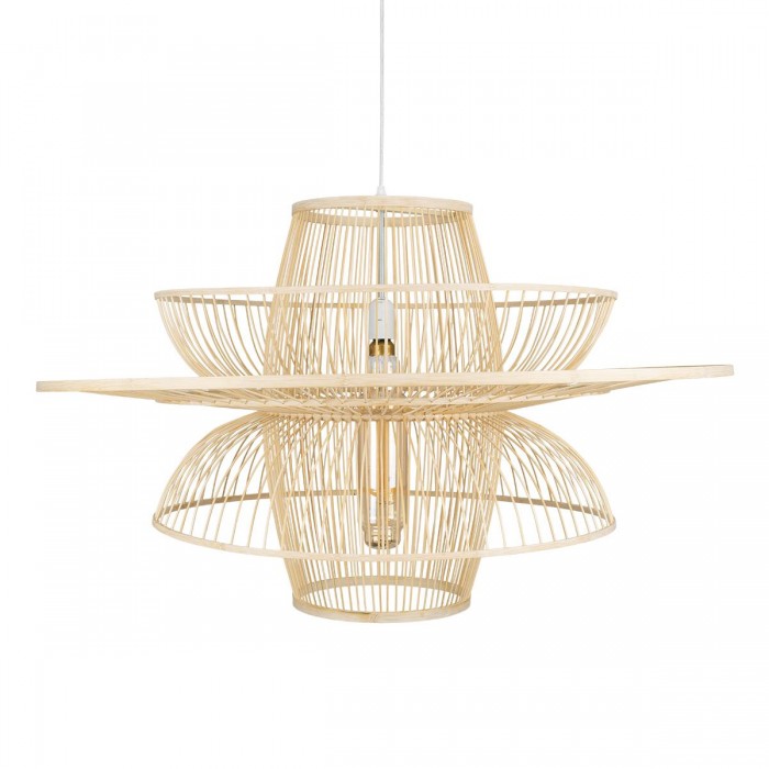 GloboStar® BALI 01758 Boho Κρεμαστό Φωτιστικό Οροφής Μονόφωτο 1 x E27 Μπεζ Ξύλινο Μπαμπού Πλέγμα Φ100 x Y60cm GloboStar® BALI 01758 Boho Κρεμαστό Φωτιστικό Οροφής Μονόφωτο 1 x E27 Μπεζ Ξύλινο Μπαμπού Πλέγμα Φ100 x Y60cm