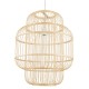 GloboStar® HAITI 01763 Vintage Κρεμαστό Φωτιστικό Οροφής Μονόφωτο 1 x E27 Μπεζ Ξύλινο Μπαμπού Πλέγμα Φ48 x Υ60cm
