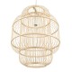 GloboStar® HAITI 01763 Vintage Κρεμαστό Φωτιστικό Οροφής Μονόφωτο 1 x E27 Μπεζ Ξύλινο Μπαμπού Πλέγμα Φ48 x Υ60cm