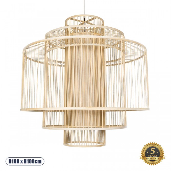 GloboStar® HIBISCUS 01780 Μοντέρνο Κρεμαστό Φωτιστικό Οροφής Μονόφωτο 1 x E27 Μπεζ Μπαμπού Πλέγμα Φ100 x Υ100cm GloboStar® HIBISCUS 01780 Μοντέρνο Κρεμαστό Φωτιστικό Οροφής Μονόφωτο 1 x E27 Μπεζ Μπαμπού Πλέγμα Φ100 x Υ100cm