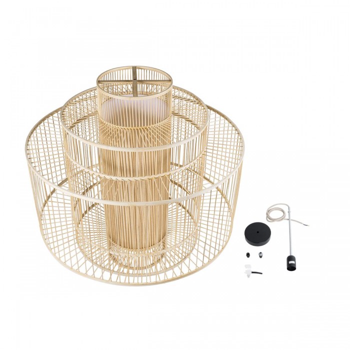 GloboStar® HIBISCUS 01780 Μοντέρνο Κρεμαστό Φωτιστικό Οροφής Μονόφωτο 1 x E27 Μπεζ Μπαμπού Πλέγμα Φ100 x Υ100cm GloboStar® HIBISCUS 01780 Μοντέρνο Κρεμαστό Φωτιστικό Οροφής Μονόφωτο 1 x E27 Μπεζ Μπαμπού Πλέγμα Φ100 x Υ100cm