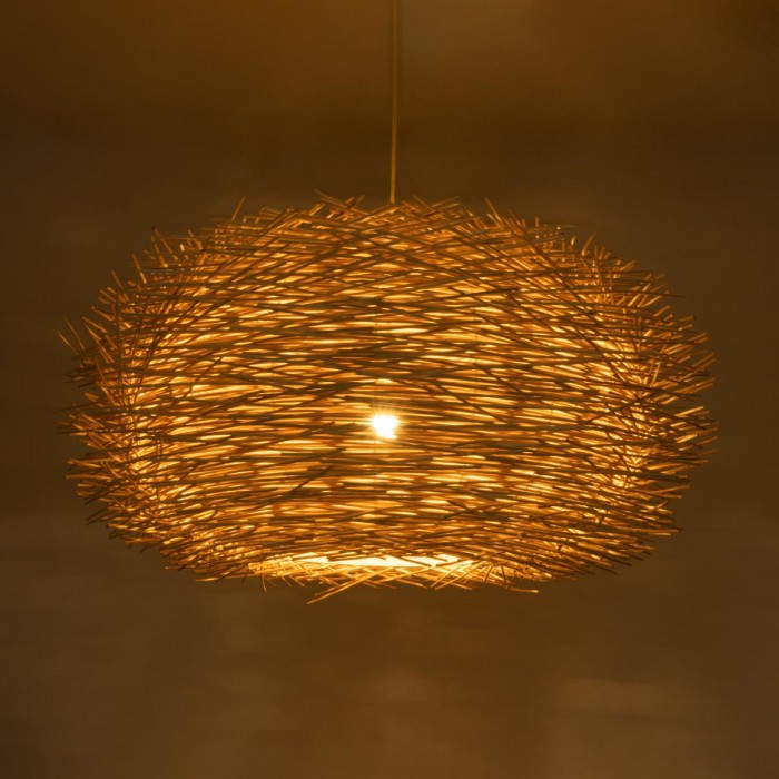 GloboStar® MINORCA 01786 Boho Κρεμαστό Φωτιστικό Οροφής Μονόφωτο 1 x E27 AC220-240V IP20 - Φ100 x Υ45cm - Μπεζ Ξύλινο Πλέγμα GloboStar® MINORCA 01786 Boho Κρεμαστό Φωτιστικό Οροφής Μονόφωτο 1 x E27 AC220-240V IP20 - Φ100 x Υ45cm - Μπεζ Ξύλινο Πλέγμα