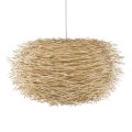 GloboStar® MINORCA 01786 Boho Κρεμαστό Φωτιστικό Οροφής Μονόφωτο 1 x E27 AC220-240V IP20 - Φ100 x Υ45cm - Μπεζ Ξύλινο Πλέγμα