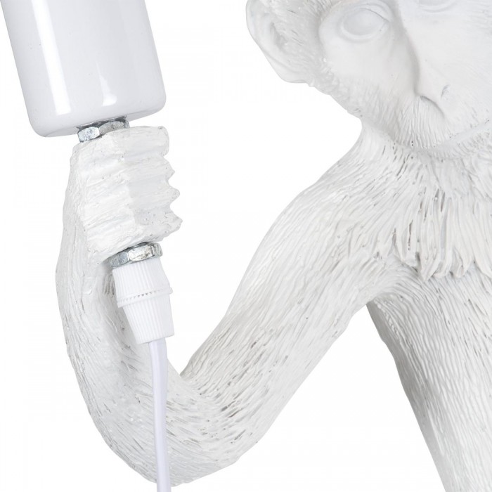 GloboStar® APES 01805 Μοντέρνο Φωτιστικό Τοίχου Απλίκα Μονόφωτο 1 x E27 Λευκό Φιγούρα L34 x W31 x H61cm