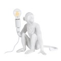 GloboStar® APES 01808 Μοντέρνο Φωτιστικό Πορτατίφ Λαμπατέρ Μονόφωτο 1 x E27 Λευκό Φιγούρα L30 x W27 x H30cm