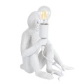 GloboStar® APES 01808 Μοντέρνο Φωτιστικό Πορτατίφ Λαμπατέρ Μονόφωτο 1 x E27 Λευκό Φιγούρα L30 x W27 x H30cm