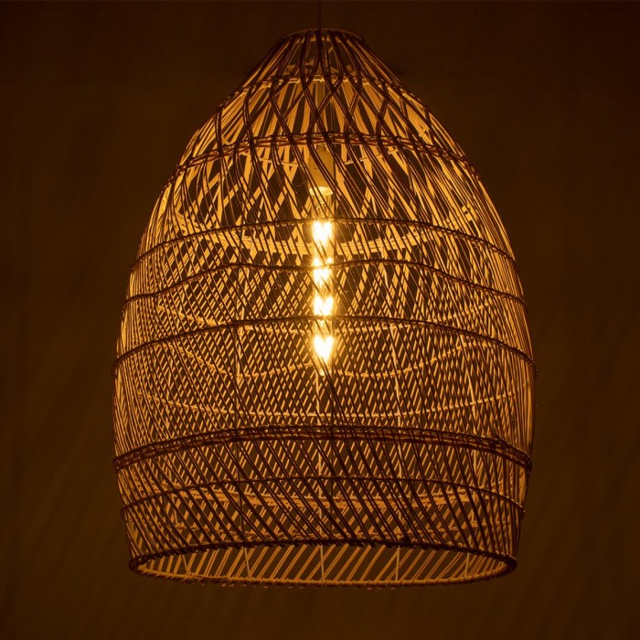 GloboStar® MALIBU 01810 Μοντέρνο Κρεμαστό Φωτιστικό Οροφής Μονόφωτο 1 x E27 Μπεζ Μπαμπού Καμπάνα Φ57 x Υ75cm GloboStar® MALIBU 01810 Μοντέρνο Κρεμαστό Φωτιστικό Οροφής Μονόφωτο 1 x E27 Μπεζ Μπαμπού Καμπάνα Φ57 x Υ75cm