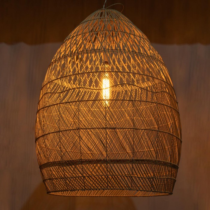GloboStar® MALIBU 01812 Μοντέρνο Κρεμαστό Φωτιστικό Οροφής Μονόφωτο 1 x E27 Μπεζ Μπαμπού Καμπάνα Φ95 x Υ125cm GloboStar® MALIBU 01812 Μοντέρνο Κρεμαστό Φωτιστικό Οροφής Μονόφωτο 1 x E27 Μπεζ Μπαμπού Καμπάνα Φ95 x Υ125cm