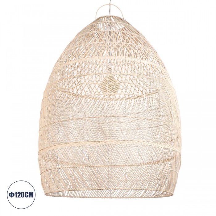 GloboStar® MALIBU 01813 Μοντέρνο Κρεμαστό Φωτιστικό Οροφής Μονόφωτο 1 x E27 Μπεζ Μπαμπού Καμπάνα Φ120 x Υ156cm GloboStar® MALIBU 01813 Μοντέρνο Κρεμαστό Φωτιστικό Οροφής Μονόφωτο 1 x E27 Μπεζ Μπαμπού Καμπάνα Φ120 x Υ156cm