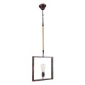 GloboStar® FRAISE 01814 Vintage Κρεμαστό Φωτιστικό Οροφής Μονόφωτο 1 x E27 Καφέ Σκουριά Μεταλλικό με Μπεζ Σχοινί Μ32 x Π4 x Υ32cm