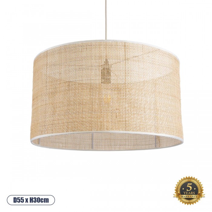 GloboStar® YOTTO 01822 Boho Κρεμαστό Φωτιστικό Οροφής Μονόφωτο 1 x E27 AC220-240V IP20 - Φ55 x Υ30cm - Μπεζ Μπαμπού Πλέγμα GloboStar® YOTTO 01822 Boho Κρεμαστό Φωτιστικό Οροφής Μονόφωτο 1 x E27 AC220-240V IP20 - Φ55 x Υ30cm - Μπεζ Μπαμπού Πλέγμα