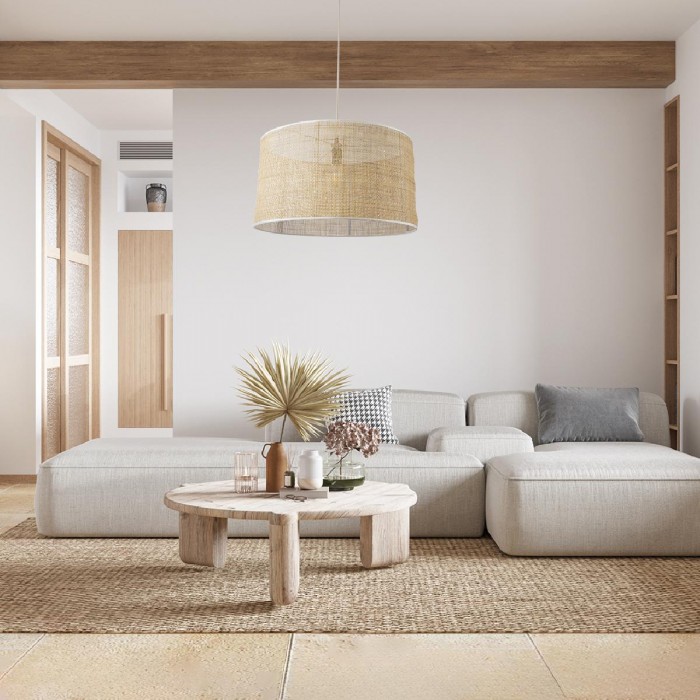 GloboStar® YOTTO 01822 Boho Κρεμαστό Φωτιστικό Οροφής Μονόφωτο 1 x E27 AC220-240V IP20 - Φ55 x Υ30cm - Μπεζ Μπαμπού Πλέγμα GloboStar® YOTTO 01822 Boho Κρεμαστό Φωτιστικό Οροφής Μονόφωτο 1 x E27 AC220-240V IP20 - Φ55 x Υ30cm - Μπεζ Μπαμπού Πλέγμα