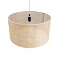 GloboStar® YOTTO 01822 Boho Κρεμαστό Φωτιστικό Οροφής Μονόφωτο 1 x E27 AC220-240V IP20 - Φ55 x Υ30cm - Μπεζ Μπαμπού Πλέγμα